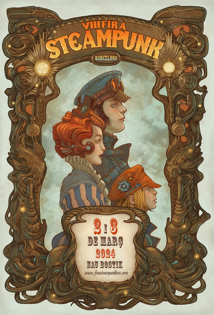 Cartel de la Feria Steampunk de Barcelona 2024
